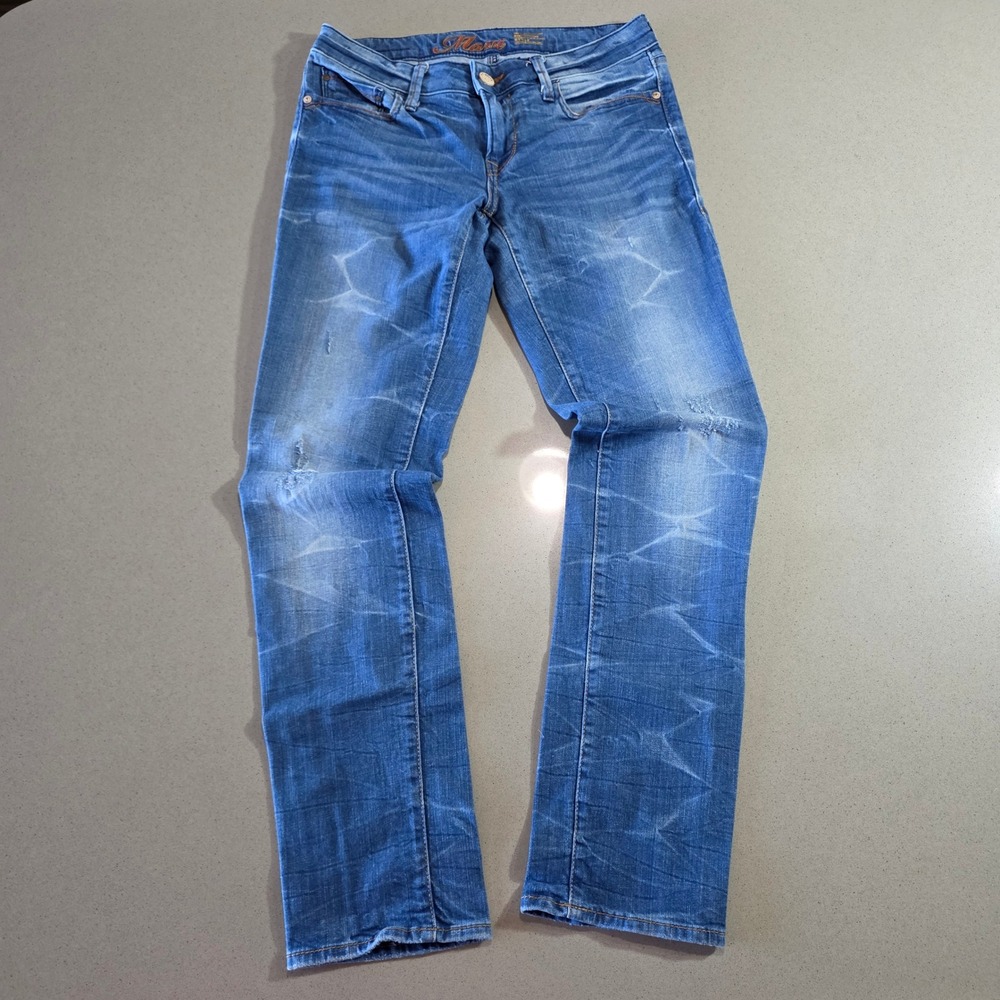 Mavi Emma Slim Leg Jeans Medium Wash Distressed 27 / 32 Low Rise Denim